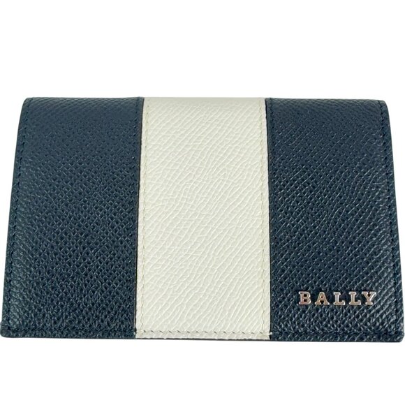 BALLY Black and White Leather Card Holder Made in Italy - Picture 1 of 6